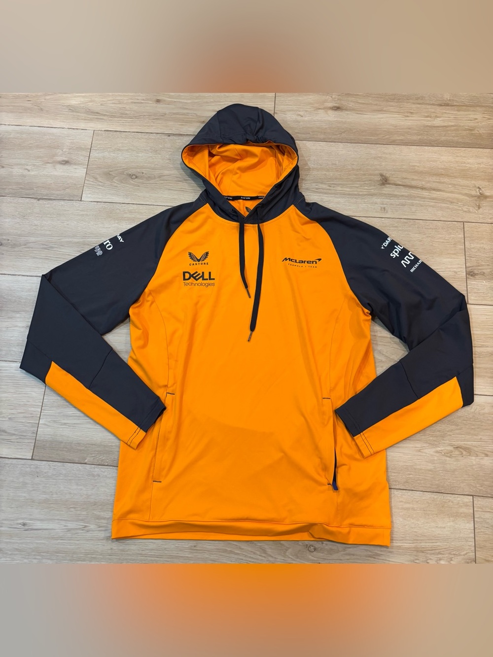 Castore McLaren Formula 1 Team Hoodie Medium M Orange Grey F1 Racing Pullover